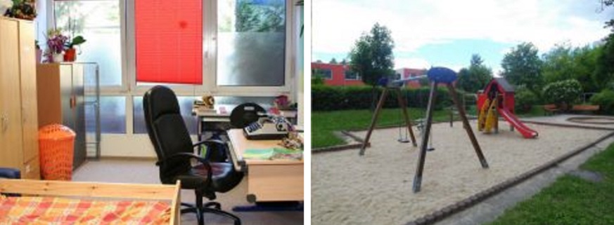 Zimmer und Spielplatz Wohngruppe P4