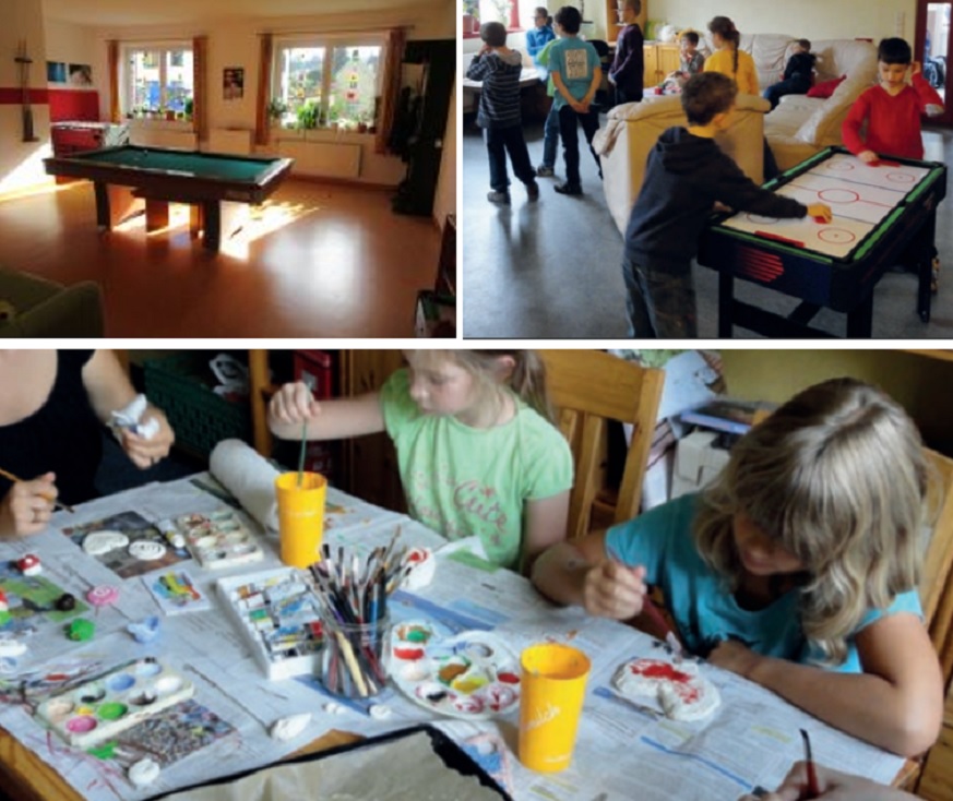 Basteln, Malen, Billiard und Spielen im Club E