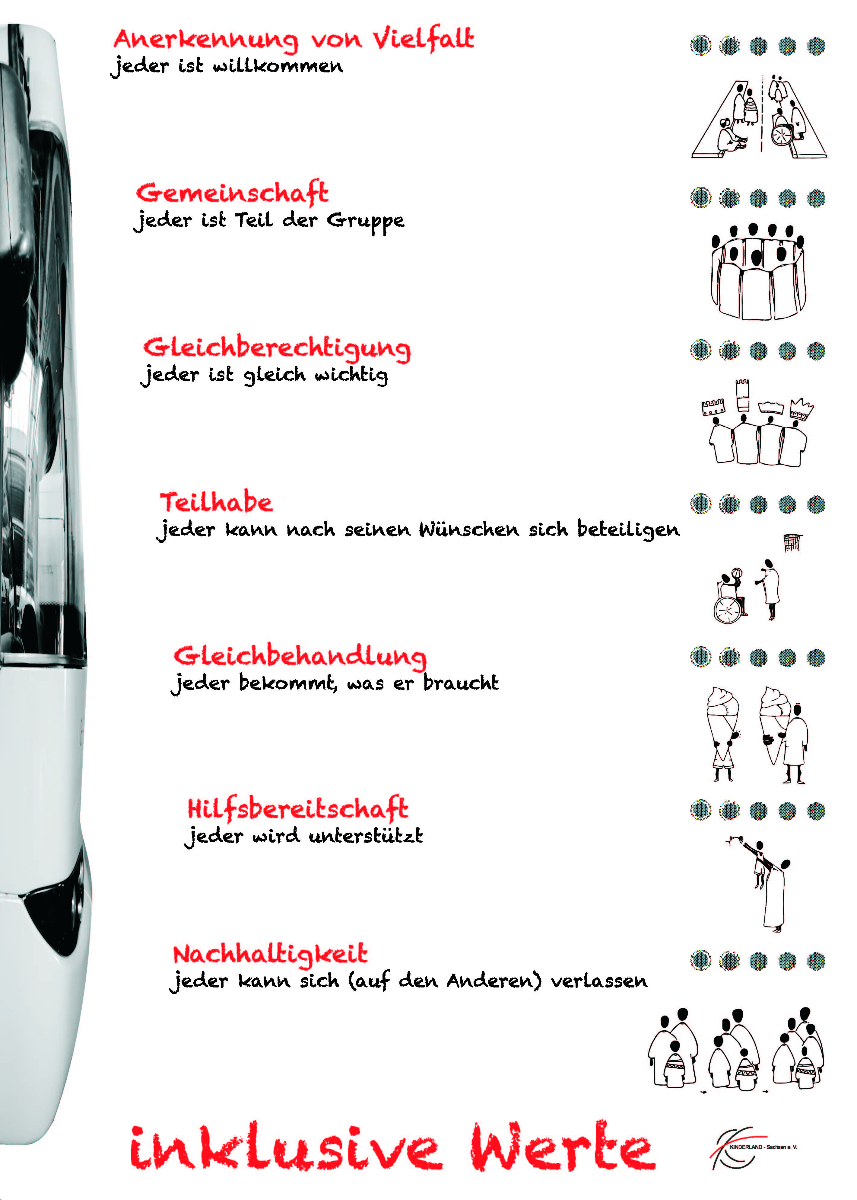 Plakat des Buses der inklusiven Werte